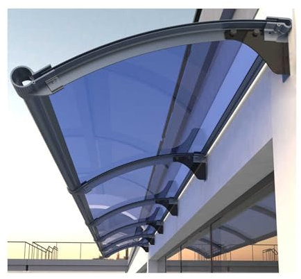 Durable Door Canopy & Window Awning – Weather Resistant Rain Awning Strong & Windproof Ideal for Extreme Cold & Heat (110x120cm/43x47in)