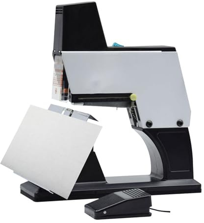 ANGDI Relieuse à Cheval Automatique, agrafeuse électrique de Bureau avec 9 réglages de Force et de Profondeur de Reliure, agrafeuse à piqûre à Cheval A3 avec Protection Anti-bourrage