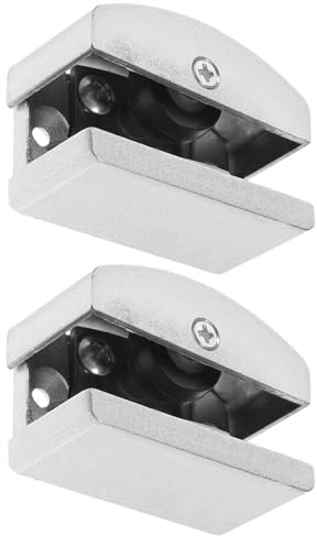 HOLIDYOYO Guides De Porte De Douche Coulissante En Verre Butoirs De Porte Anti-Basculement En Caoutchouc Et Alliage D'Aluminium Lot De 2 Guides De Montage Inférieur Pour Salle De Bain