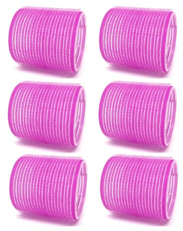 6-Pack X-Large Self-Grip Hair Rollers, 2” Diameter Curlers for Volume, Random Single Color