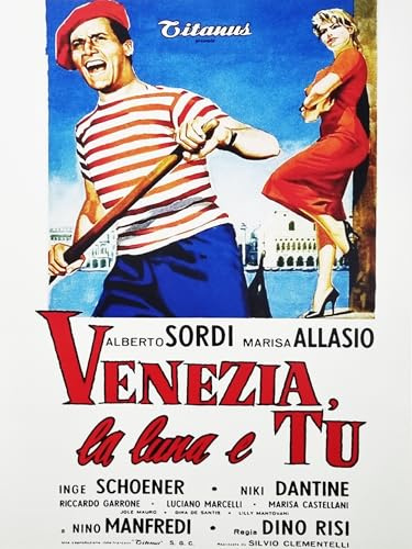 KUSTOM ART Poster Decorativo da Parete Serie Locandine Film Celebri Venezia la Luna e Tu Stampa su Cartoncino 40x30cm Senza Cornice