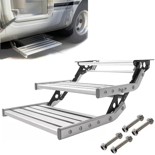 Marchepied pour Mobil-Home, pour Camping-Car, Caravane, Caravane, Camping-Car, Caravane, 150 kg/330 LB(Manual Without Light Double)