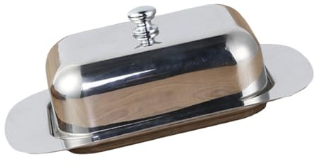 Mantequera cuadrada sellada de acero inoxidable para almacenar alimentos para queso, aperitivos, utensilios de cocina, fácil limpieza con tapa, accesorios de cocina