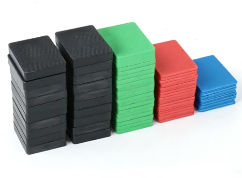 Set of 40 Spacers, Plastic Underlay Plates, Plastic Glazing Blocks Set, Underlay Plates, Plastic Spacer Blocks, Glass Blocks, Spacers, Window Blocks for Laying Tiles (4 Sizes)