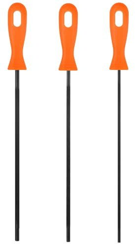 TIXIPEM Chain Saw Sharpening File with Plastic Handle[3pcs] Round Sharpening File Steel Chain Saw for Chainsaw&Woodworking [Black,Orange- 7/32 Inch,3/16 Inch,5/32 Inch]