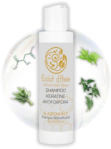 Shampoo Antiforfora Professionale 250ml Eclat d'Asie - Seboregolatore Cute Grassa, Purificante Coadiuvante per Cuoio Capelluto con Tendenza a Dermatite Seborroica e Prurito - Con Ortica