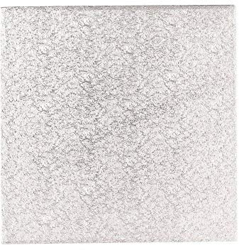 Culpitt 12 (304mm) Single Thick Square Turn Edge Cake Cards Silver Fern (1.75mm thick) - Boxed 25
