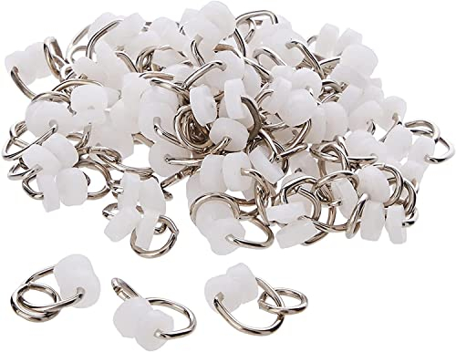 Merriway® BH01601 (100 Pcs) Curtain Track Rail Gliders Sliders Runner - Pack of 100 Pieces, White