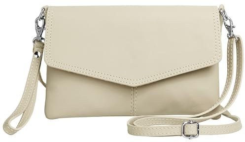 Caspar Elegante Leder Clutch Abendtasche aus samtweichem Nappaleder Damen Umhängetasche - PREMIUM LINE - Modell No.322 - Made in Italy