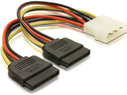 DeLock Lot de 3 adaptateurs Power SATA HDD2x vers 4 broches 10 cm