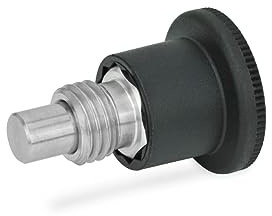 Ganter Normelemente | Miniraster - GN 822.7-10-M16X1,5-B | Bolzendurchmesser: 10mm | Führung/Raststift Edelstahl | 1 Stück
