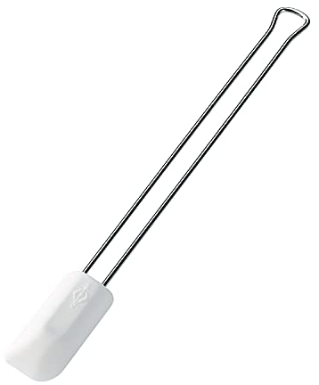 Küchenprofi Raschietto per pasta in silicone resistente al calore fino a 300 °C, lunghezza 20 cm, manico in acciaio inox, lavabile in lavastoviglie, raschietto per pasta e frittelle