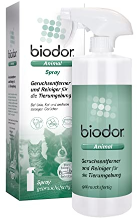 Biodor Animal Spray 750ml - Geruchsneutralisierer, Geruchsentferner & Reiniger für die Tierumgebung - Enzymreiniger Urin, Kot & anderen strengen Gerüchen - Hundeurin, Katzenurin Geruchsentferner