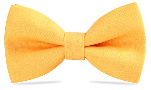 WELROG Klassische gebundene Fliege Kids & Men’Formal Solid Tuxedo Gabardine Einstellbare Fliege Krawatte für Erwachsene & Kinder für Hochzeitsfeier Ausgefallene Plain Bowties （Gelb）