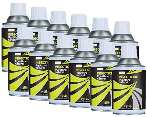 Pyrèthre naturel Pack de 12 aérosols 250 ml - Anti - mouche, moustique, mite, punaise de lit, moucheron, puce, araignée (12)