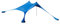 Premium Lycra Strandzelt – Strandmuschel Pop-Up Sonnensegel „Ole“ mit Alu-Stangen und befüllbaren Sand-Ankern Blau (210 x 210 cm)