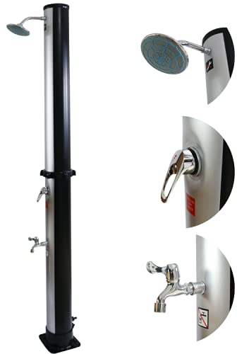 Melko Solardusche 20 Liter Gartendusche Silber Pooldusche Außendusche Campingdusche - Farbauswahl (Silber)