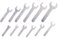 YnGia 12PCS Single Open Ended Wrench Set Silver Flat Spanner Combination Ultra Thin Repair Tool for Limited Space Conditions (Single Open End Wrench)