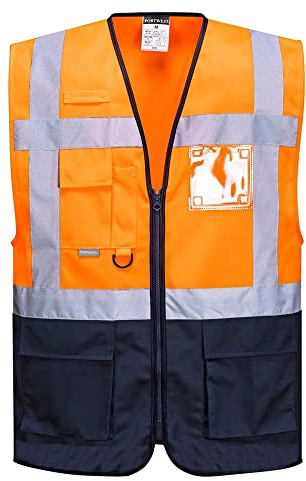 Portwest Unisex Warsaw Executive varningsväst arbetsväst XXXL orange/grå