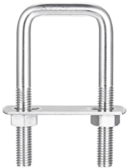 sourcing map 3 Stück U-Bolzen M8 x 32mm x 75mm U-Bügel U-Schrauben Quadratische Bügelschraube 304 Edelstahl mit Mutter Platten Klemmschraube für Dachbox Zaun Auto Abschleppen Befestigung
