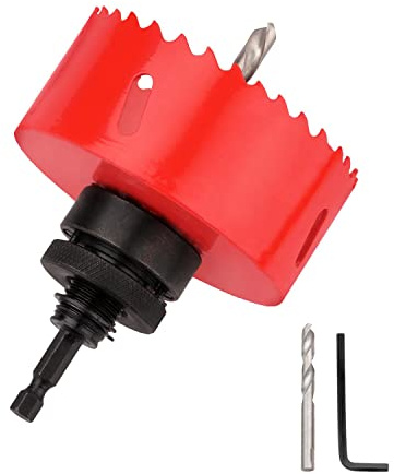 Scie cloche 75 mm, M42 HSS pour bois, aluminium, tôle de fer, tube en plastique, profondeur de coupe 44 mm (rouge)