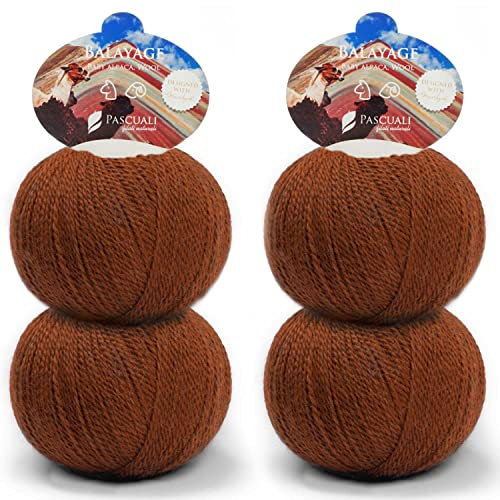 PASCUALI | Balayage | Strickwolle aus 80% Alpakawolle (Babyalpaka) und 20% Schurwolle Alpaka Wolle Alpaca Baby zum Stricken und Häkeln, SET: 4 Stränge - 200g - Farbe: Pasco 622