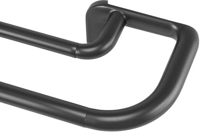 Umbra Twilight Double Tringle À Rideaux Extensible Avec Retour Latéral, 167-365cm, D 1,9cm, Idéale Pour Les Rideaux Occultants Ou Obscurcissants, Acier, Noir