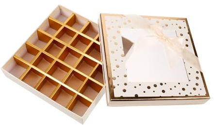 GLEAVI Schokoladen-leckerei-box Leere Schokoladenverpackungsbox 25 Steckplätze Geburtstagsüberraschung Romantisches Event-accessoire