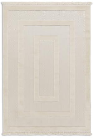 Schöner Wohnen Kollektion Hochwertiger Outdoor Teppich wetterfest - Teppich Wohnzimmer - Außen Teppich strapazierfähig Balkon, Terasse, Garten - Quadrate beige 160 x 230 cm