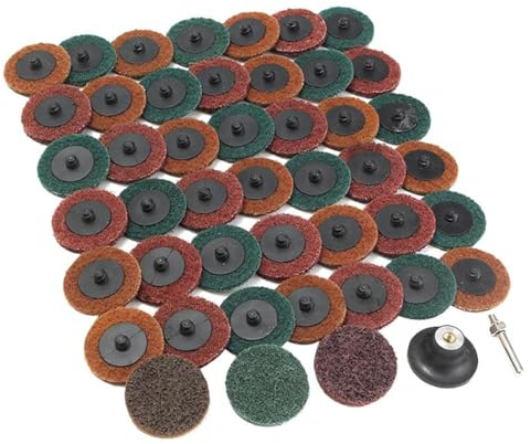 45 Pcs Fiber Flap Disc Set, 2 Inch Scouring Pad Grinding Discs with 6mm Shank, Abrasive Buffing Polishing Wheel for Angle Grinder
