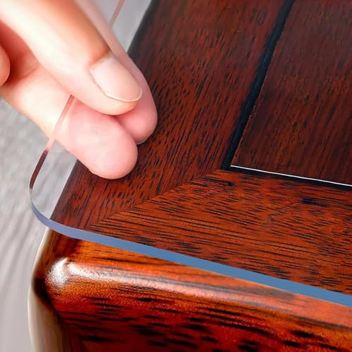 Tischfolie transparent 2mm, 40 x 70cm Transparente Tischdecke Tischschutz, Wasserdicht PVC Schreibtischunterlage Transparente Große Durchsichtig Klar Schreibtischmatte für Büro Zuhause