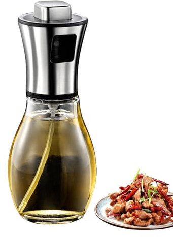 Botella pulverizadora de aceite, pulverizador de aceite de oliva, 200 ml, botella pulverizadora para cocinar, botella dispensadora de aceite de oliva para la cocina, pulverizador de aceite rellenable