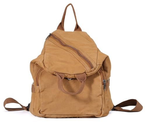 Damen Segeltuch Umhängetasche,Vintage Hobo Rucksack für Arbeit Schule Reisen Reisen Einkaufen,Kleine Messenger Bag Satchel Bag Sling Bag,Braun,Retro