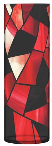 Buntglasvasen zum Valentinstag, Kunststoff, zylinderförmig, für Blumen, 30 x 9 cm, Kerzenvase, moderne Vasen für Büro, Wohnzimmer, Schlafzimmer, Party, Dekoration, Accessoires, Dekorativos Para, Rot /