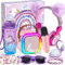 G.C Unicornios Regalos para Niñas 6 7 8 9 10 11 12 Años, Karaoke Infantil Bluetooth Microfonos, Auriculares, Kits de Botella Manualidades, Cantar Juguetes Unicornio Cumpleaños Navidad Regalo Niña