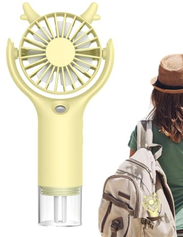 Ventilador De Nebulización Personal - Ventilador De Niebla De Pulverización De Agua, Ventilador Recargable De Mano | Ventilador Portátil Recargable USB Con Spray De Agua, Ventilador De 3 Velocidades