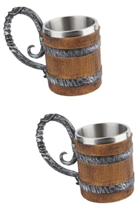 Alipis 2 Stück Bierkrug Maker Becher Aus Holzfässern Flaschen Hydro Charcuterie Glaswaren Trinkhorn Becher Pint Brew Zusammenklappbare Weinkrüge Flachmann Espresso