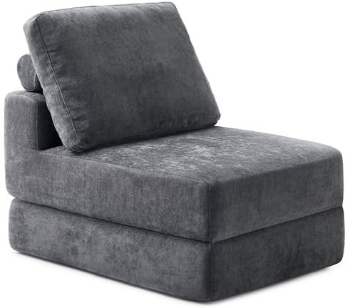 Jamdok Divano pieghevole per adulti, poltrona letto con funzione letto extra spesso, 20 cm, divano letto con schiuma fredda ad alta densità, materasso pieghevole per soggiorno, lofts (1, senza