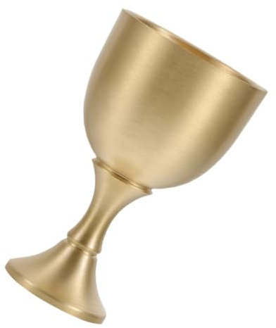 Mikinona Calice Doré de Gobelet Vintage Laiton Calice pour Première Communion Usage Religieux et Décoratif