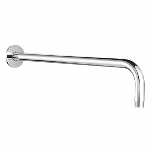 Bras de Douche Avec Bride et Ruban PTFE, Voolan 50.8cm Rallonge Bras de Tête de Douche pour Salle de Bain Tête de Douche Fixe, Solide en Acier Inoxydable,Chrome