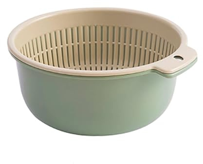 Gsycle Juego De 2 Tazones De Colandero, 37.4x18.9x6.7in Lavabo De Doble Capas De Drenaje Plastic Falling Fruits Laving Draining Canasta Recipiente Limpiador De Fruta Para Pastas Verduras (Gran Tamaño)