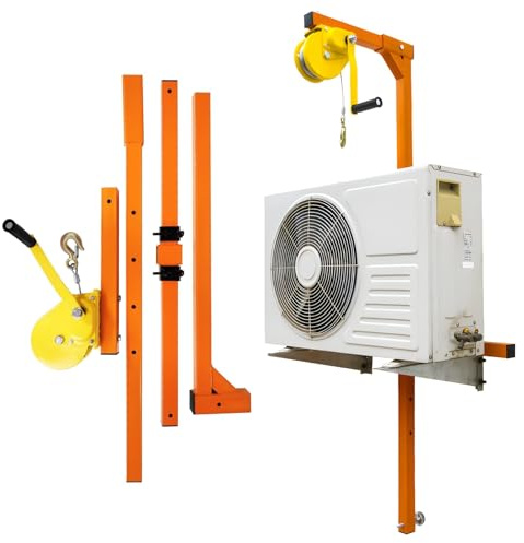 Outil de levage de treuil manuel détachable avec câble métallique anti-rotation de 20 m, autobloquant pour une installation sécurisée du climatiseur à l'extérieur