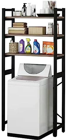 Fukursul 3-Tier Medium Over Washer/Dryer Shelves: Ideal Bathroom Storage Solution, Laundry Room Organizer Rack, Space-Saving Utility Shelf for Washing Machine Area (Black)