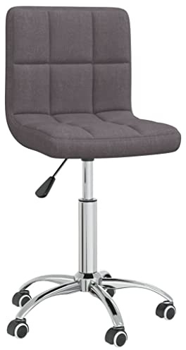 Qnhdfrt Esszimmerstuhl Drehbar Taupe Stoff - Drehbarer Essstuhl mit Gasdruckfeder, 360° Rollen & weicher Polsterung für Esszimmer, Küche oder Wohnzimmer