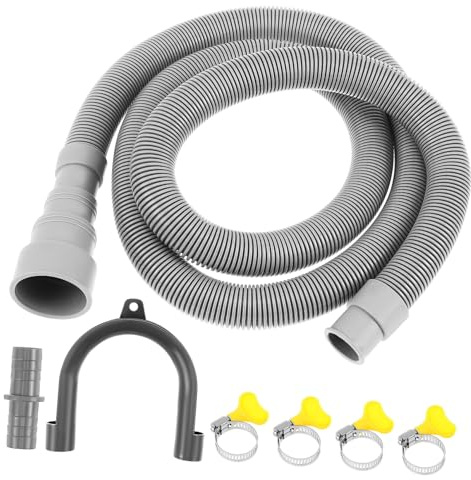 TOYZFRIENDY Kit Rallonge Tuyau Vidange Lave Linge et Lave Vaisselle Flexible avec Adaptateurs Colliers et Support U pour Évacuation et Installation Facile