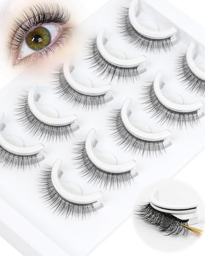 Obeyalash Ciglissime Press E Go Ciglissime Press E Go Kit Autoadesive Self Adhesive Eyelashes Natural Look 10mm Self Adhesive Lashes Wispy Preglued Eye Lashes Comfortable for All-Day Wear (L08)