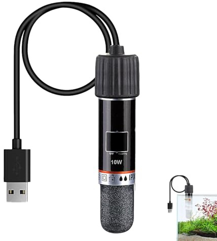 Mihauuke Chauffage pour Aquarium | Chauffe-Eau Submersible,Petit Chauffe-Eau Immersible 10W pour Maison Crabes Tortues Eau Douce Extérieur Vie Aquatique Animaux
