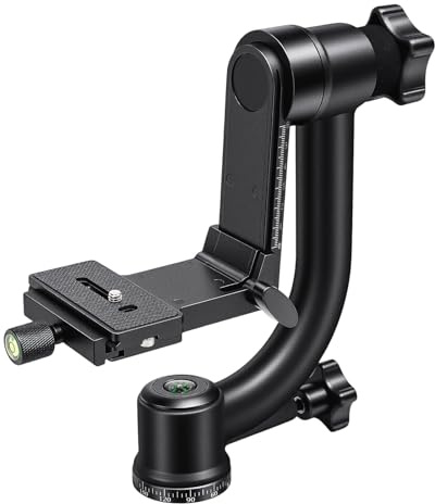 SICHENSH 360° panorama gimbal stativhuvud, professionellt gimbal stativhuvud, 360° panorama gimbalhuvud för digital kamera DSLR djur sport utomhus fotografi, 20 kg lastkapacitet
