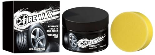 Mihauuke Brillantador De Neumáticos,50 G Limpiadora Abrillantadora - Limpiador De Neumáticos Con Esponja | Para Coche Y Moto Cuidado Diario Detallado Fin De Semana Mantenimiento Rutinario Tras Lavado