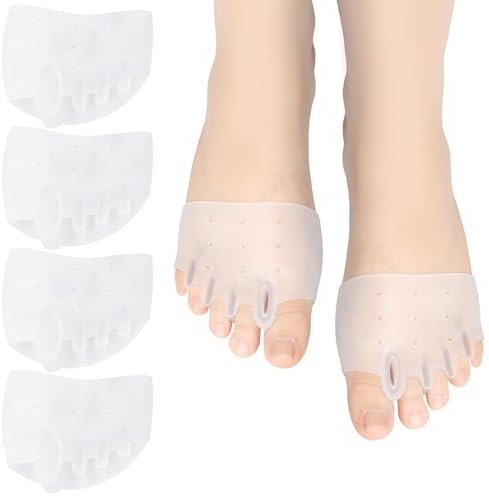 4PCS Silicone Toe Separators Toe Spacers for Women and Men Breathable Soft and Comfortable Silicone Foot Cushions Toe Straightener Stretcher